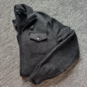 Banana Republic Dark Gray Zip Up Sweater